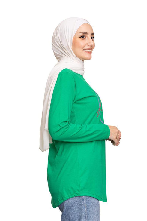 Green Printed Long - Sleeve Design 38 - Khotwh